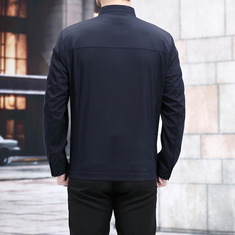 Mittleren Alters Herren Stehkragen Reißverschluss Frühling und Herbst Ausflug Oberteil und Mantel