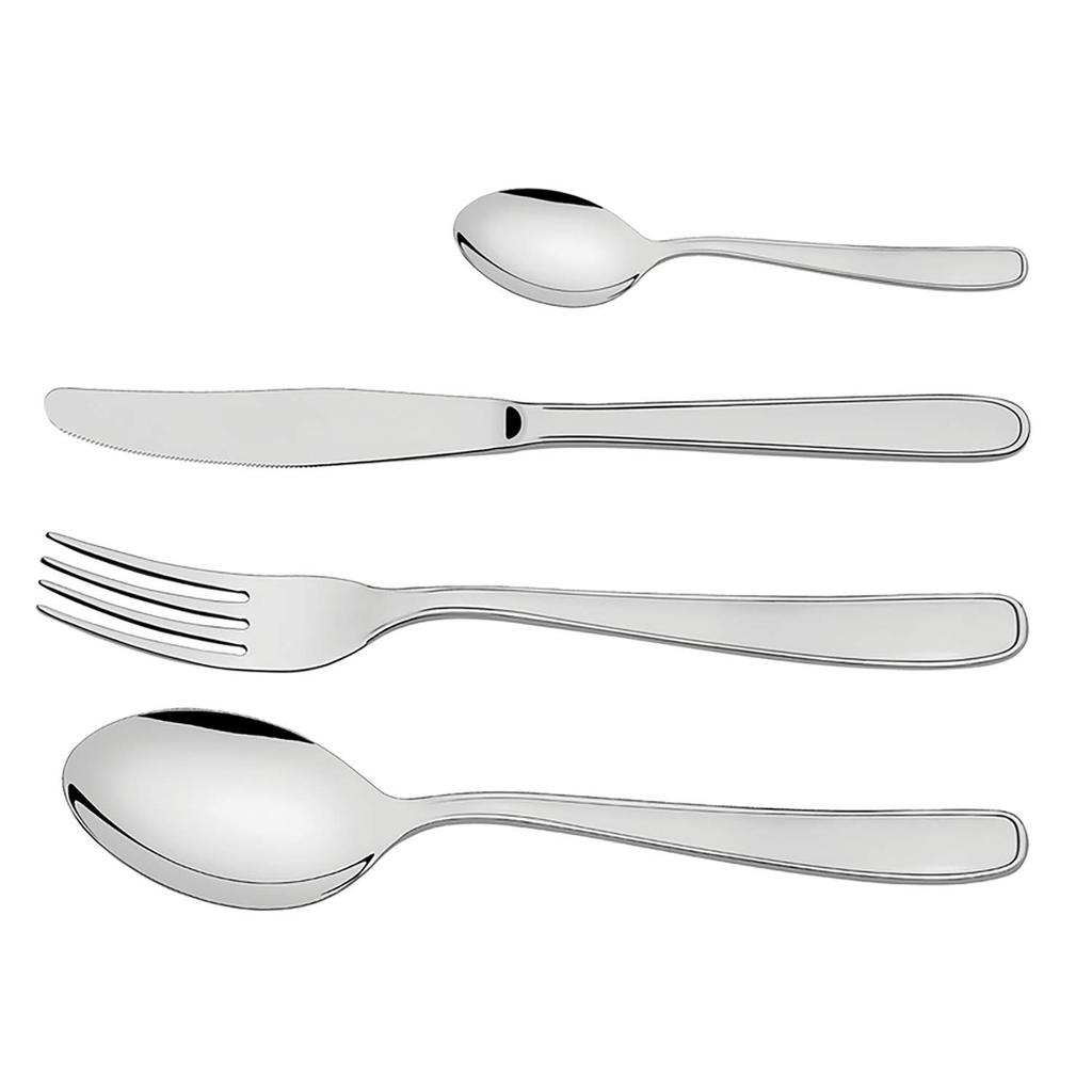 Tramontina Malaysia Lightweight Stainless Steel Cutlery Made in TRAMONTINA 24-Piece Dishwasher-Safe Set, Gift, Brazil, 66902/976