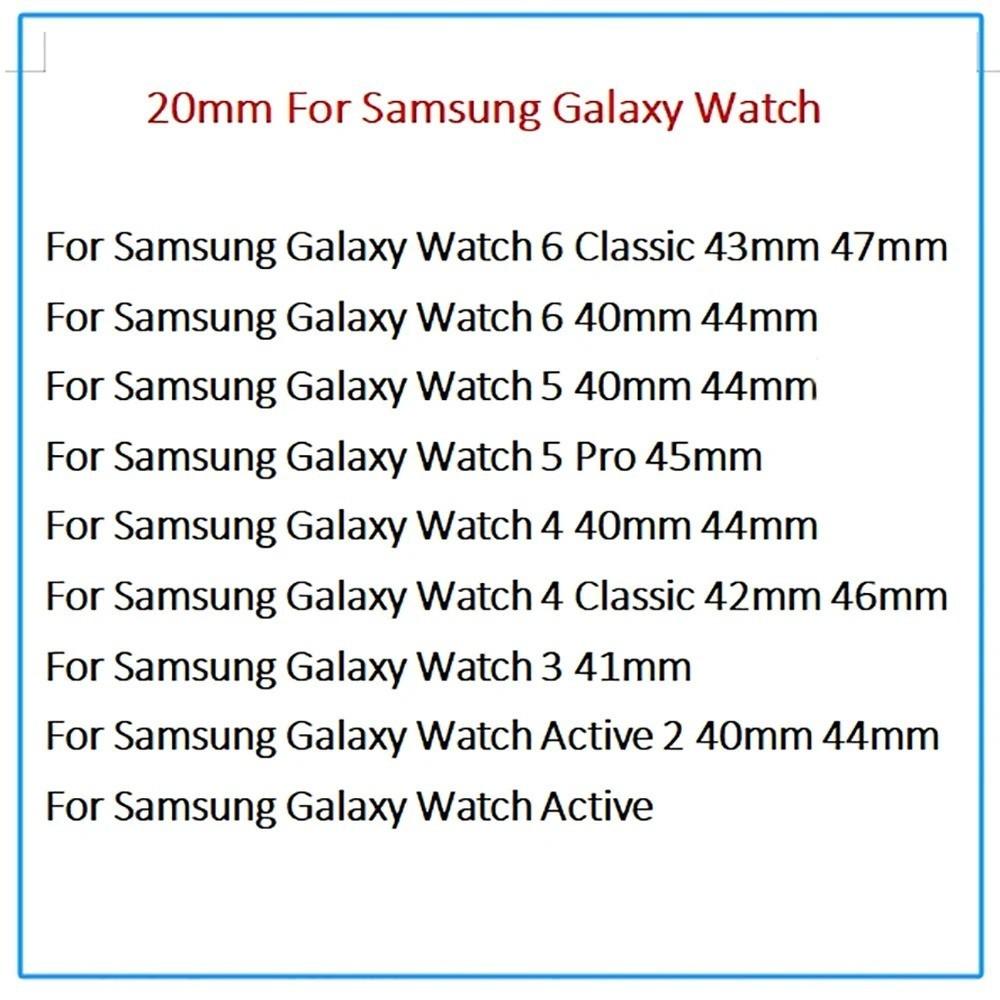 Watchband 20mm 22mm Leather Strap For Samsung Galaxy Watch 5 Pro 45mm/4 Classic 46mm 42mm Bracelet Belt Watch 5/4 44mm 40mm Watch Band