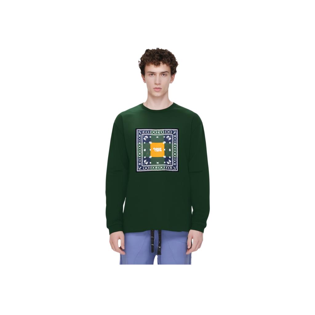 Vans Cashew Flower Print Casual Long Sleeve Crewneck Sweatshirt Men Sweatshirt Green VN0A5F5U4CL