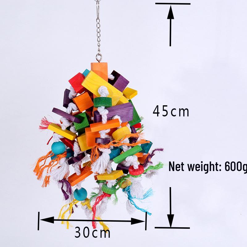 

Красочная большая деревянная игрушка для кусания попугаев