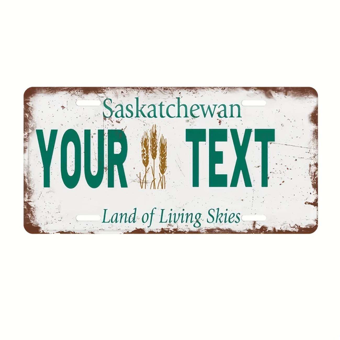

Custom Saskatchewan Tin Sign Weather Resistant Wall Decor Metal Poster чорний