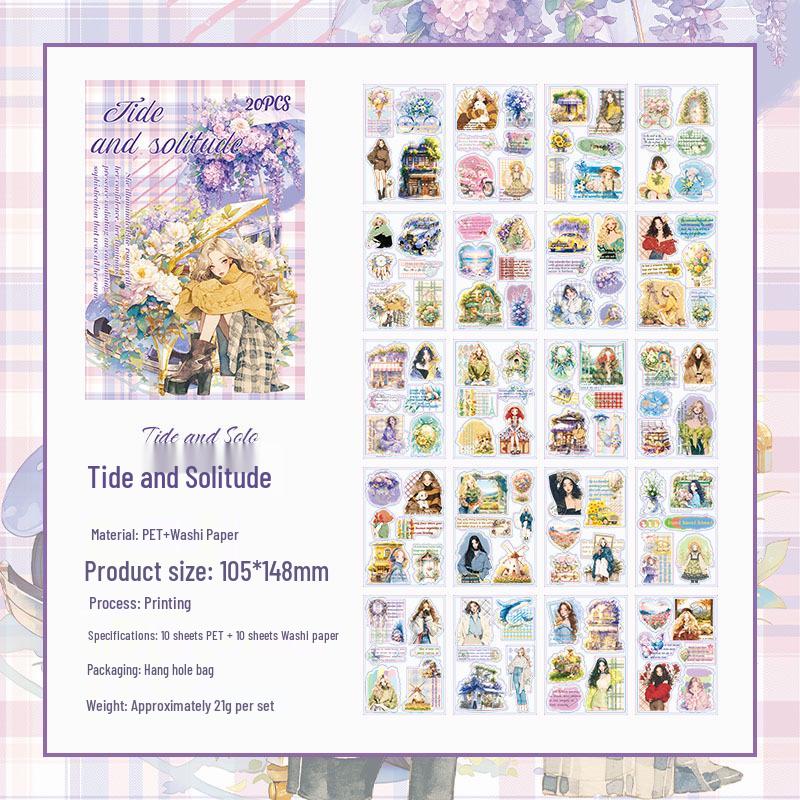 Yuezhen ZABC Zhilan Mantdi Waterproof PET Die-cut Sticker Book for Journals