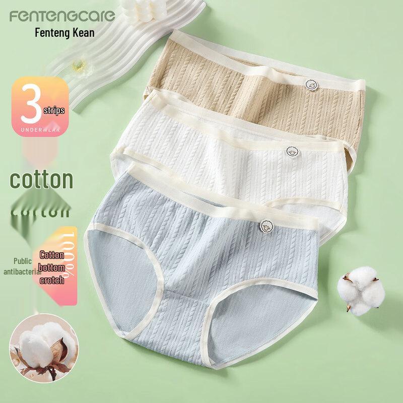 

FENTENGCARE Women s 7A Antibacterial Pure Cotton Underwear 3-Pack L