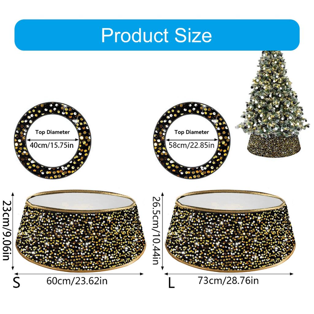 Delicate Sequin Christmas Tree Skirt Sequin Glitter Christmas Tree Skirt Practical Stand Cover for Seasonal Decors