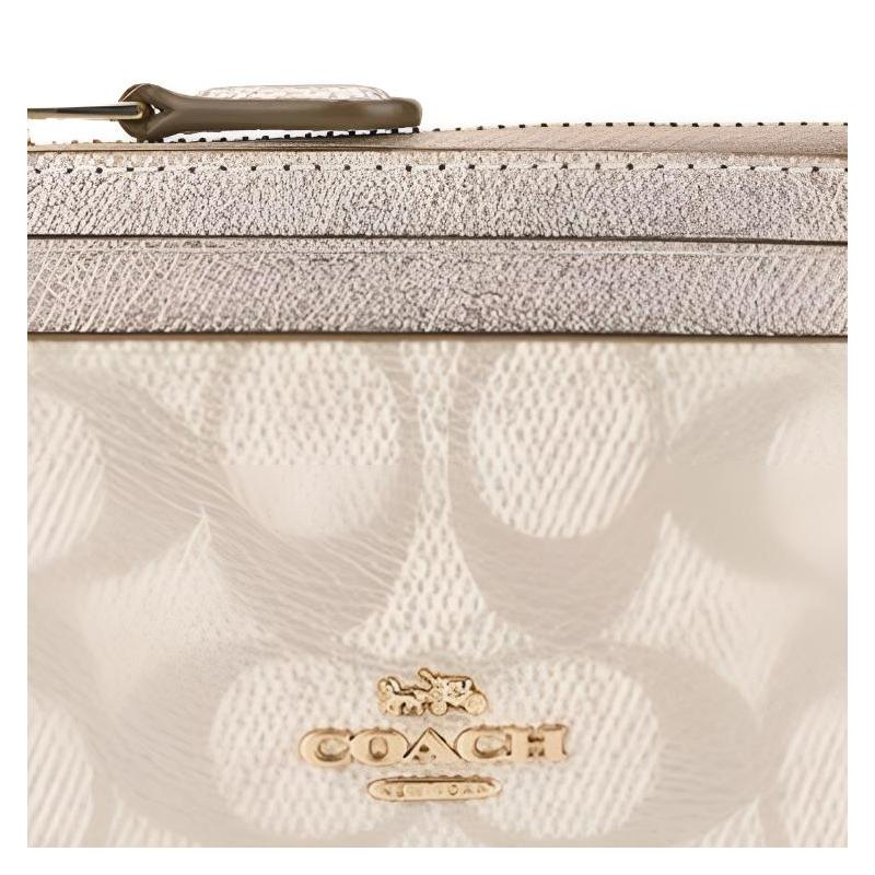 Coach Old Logo Artificial Leather Card Holder Regular Women's Champagne Champagne