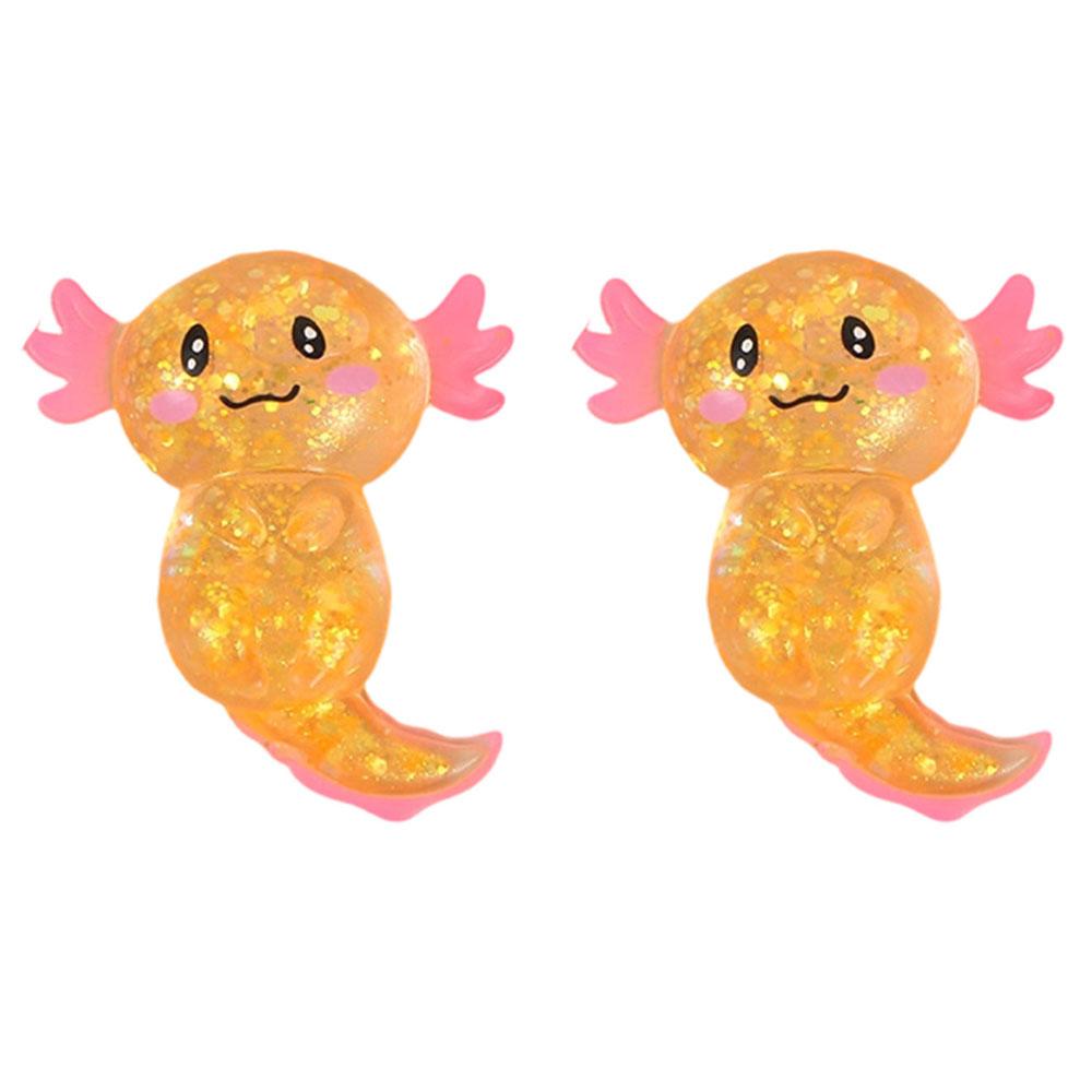 Axolote com Glitter Brinquedo Alívio de Estresse Aperte Macio Anfíbio Sensorial Fidget Toy Rebote Lento para Crianças Calmante Lembrancinhas de Festa de Aniversário Presente