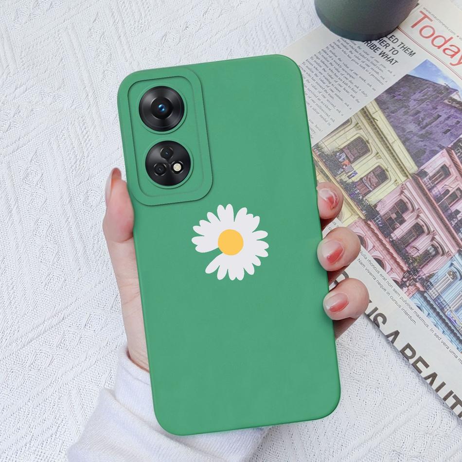 Phone Case For OPPO Reno 8T 4G 5G 8Z 8Lite Cover Cartoon Camera Protection Liquid Silicone Bumper For OPPO Reno8 T Fundas Gift