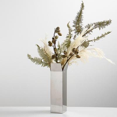 Minimalist Design Stainless Steel Metal Flower Vases High-end Vase Model Room Living Room Hotel Tabletop Flower Ware Ornaments