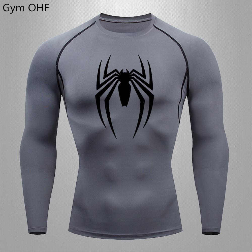 Maglietta Sportiva a Maniche Corte Rashguard Spider-Man Stampa Compressione Corsa Allenamento Bodybuilding T-Shirt Asciugatura Rapida