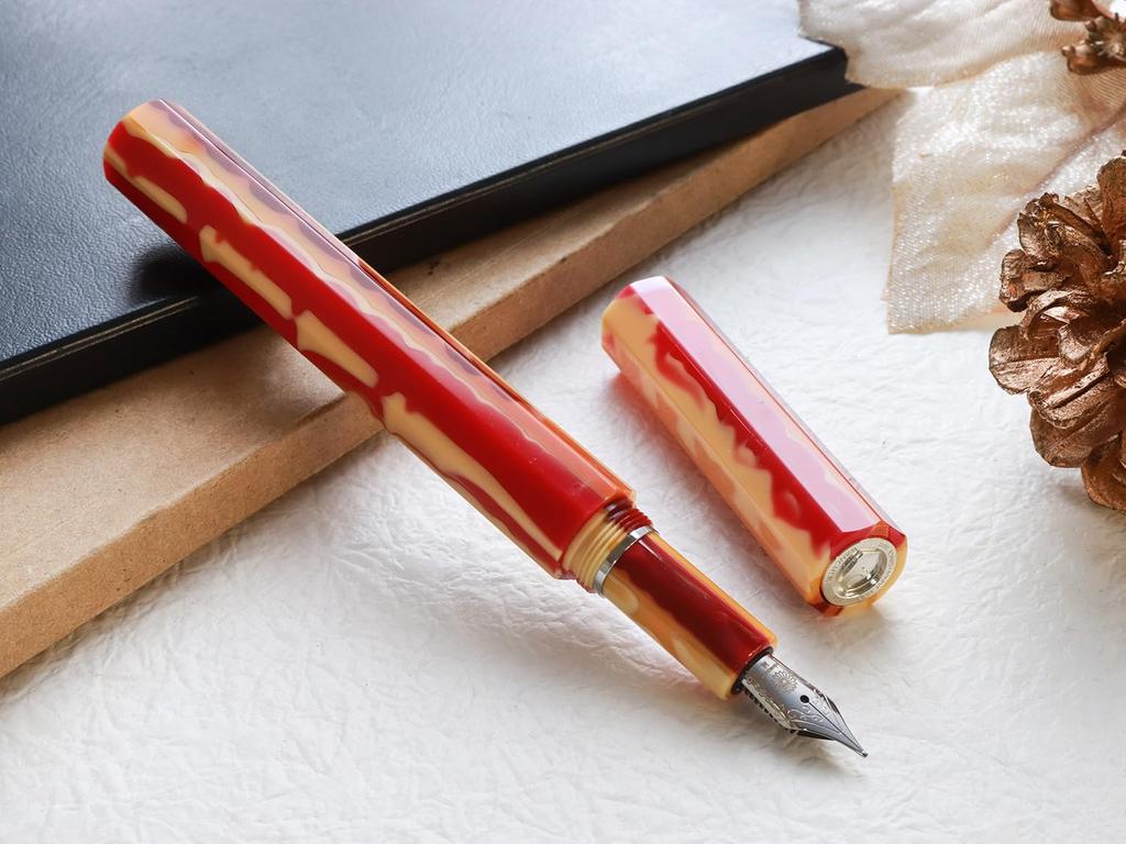 WANCHER Kaleido Queen Fountain Pen Sunset KALEIDO QUEEN Octagonal Pillar Art Collection Fountain Fine - [WANCHER Pen] (F Nib)