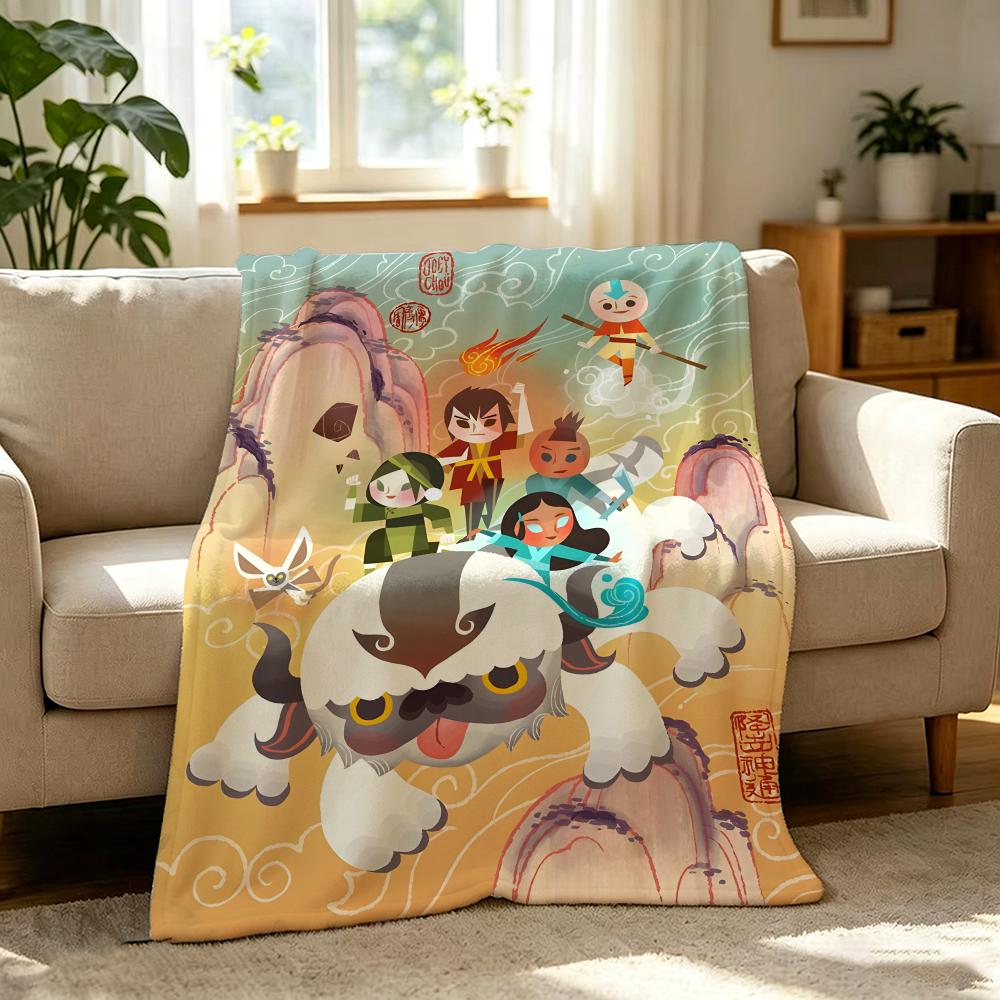 Anime A-Avatar T-The L-Last A-Airbender Throw Soft Warm Flannel Throw Blanket, Multi-use for Sofa Bed Office Nap
