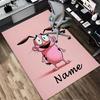 Custom Name Pink Piggy Living Room Non-Slip Area Rug Soft Carpet for Bedroom Kids Playroom Sofa Office Home Decor Doormat