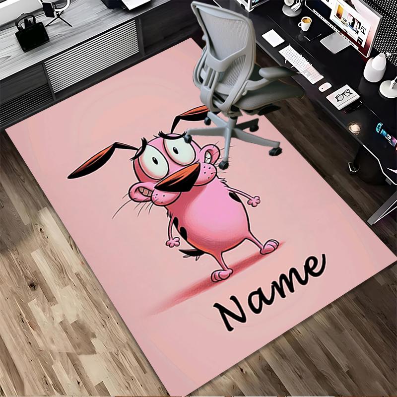 Custom Name Pink Piggy Living Room Non-Slip Area Rug Soft Carpet for Bedroom Kids Playroom Sofa Office Home Decor Doormat
