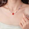 Dopamine stained glass flower necklace collarbone chain fresh necklace design sense niche