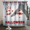 Halloween Shower Curtain Horror Night Bloody Hands Spooky Zombie Skull Scary Halloween Waterproof Bath Bathroom Shower Curtain