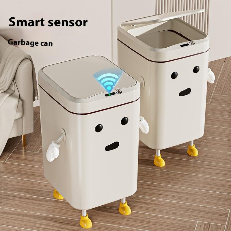 Intelligent Sensor Trash Can Household New High-value Living Room Bedroom Kitchen Toilet Large Cartoon Creative Cute