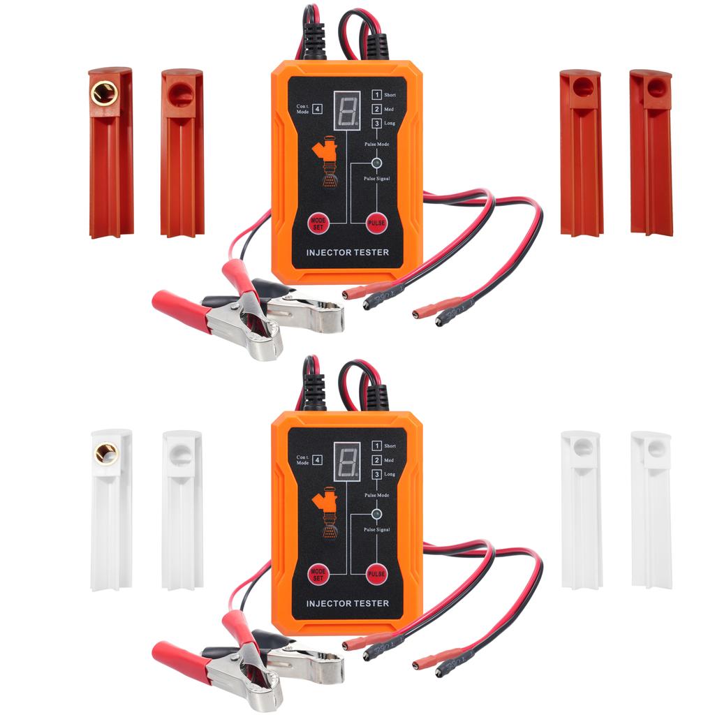 Universal Car Fuel Injector Tester and Cleaner Tool Kit 8 Pulse Modes with 4 Injector Cleaner Adapters Short Circuit Protection