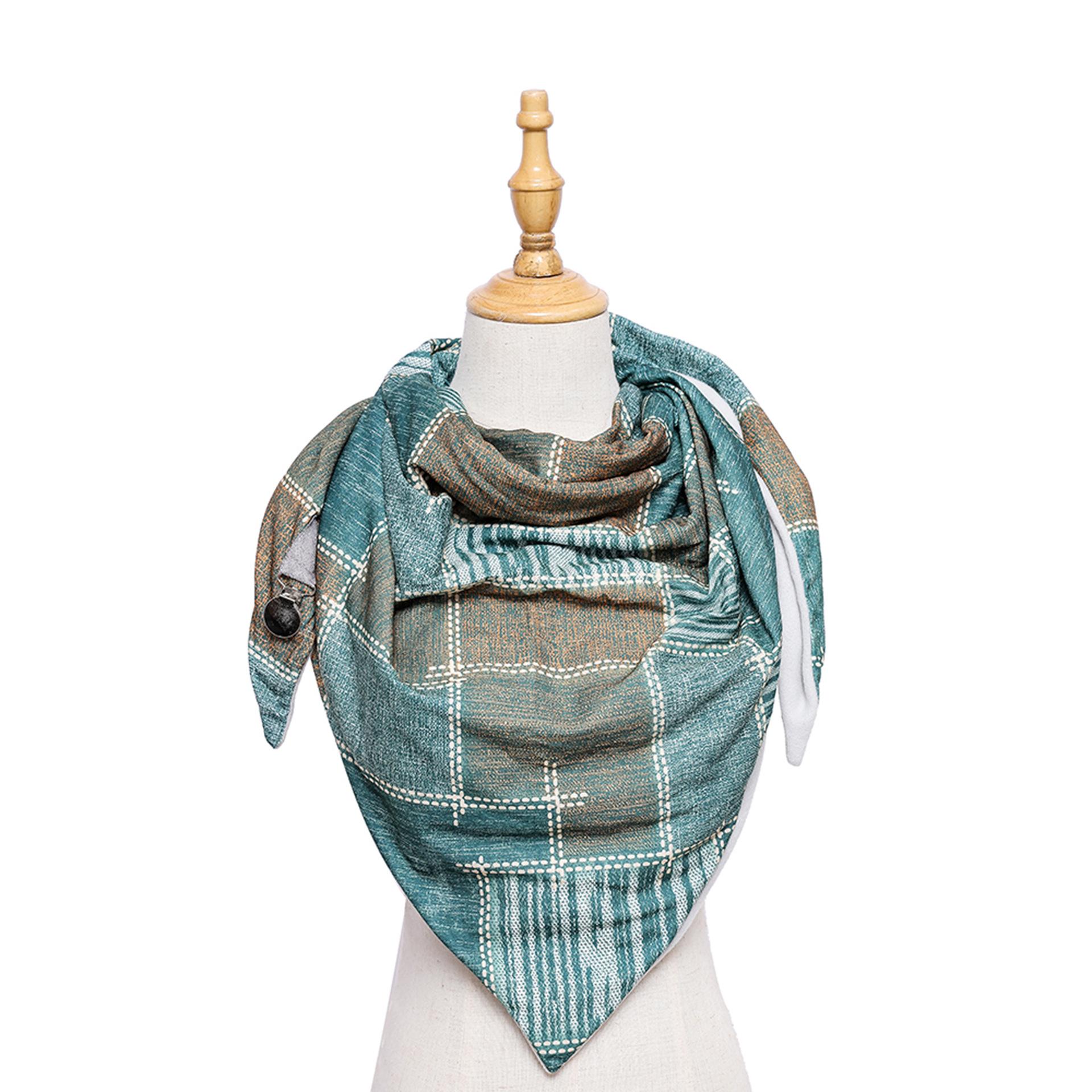 Plaid Pattern Imitation Cashmere Warm Fashion Neck Scarf 15075 зелёный