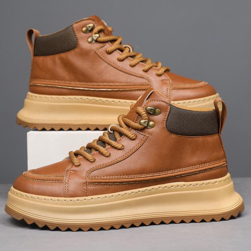 Martin boots winter thick-soled high-end sports locomotive boots retro mid-top leather boots