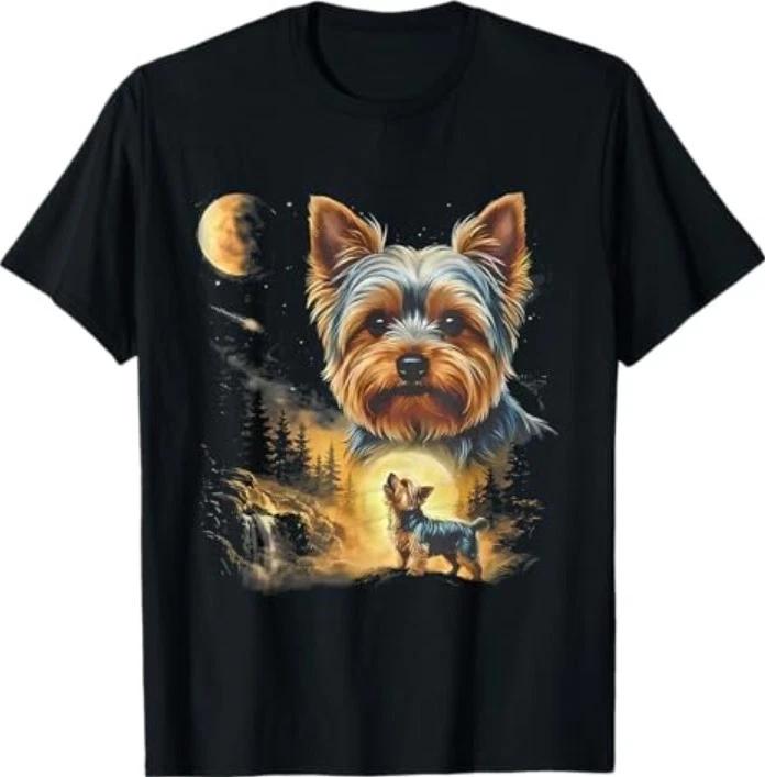 Yorkie Howling to The Moon Vintage T-Shirt M