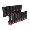 Milwaukee 49-66-7014 SHOCKWAVE 1/2-Inch Impact Duty Metric Deep Socket Set, 14 Pieces