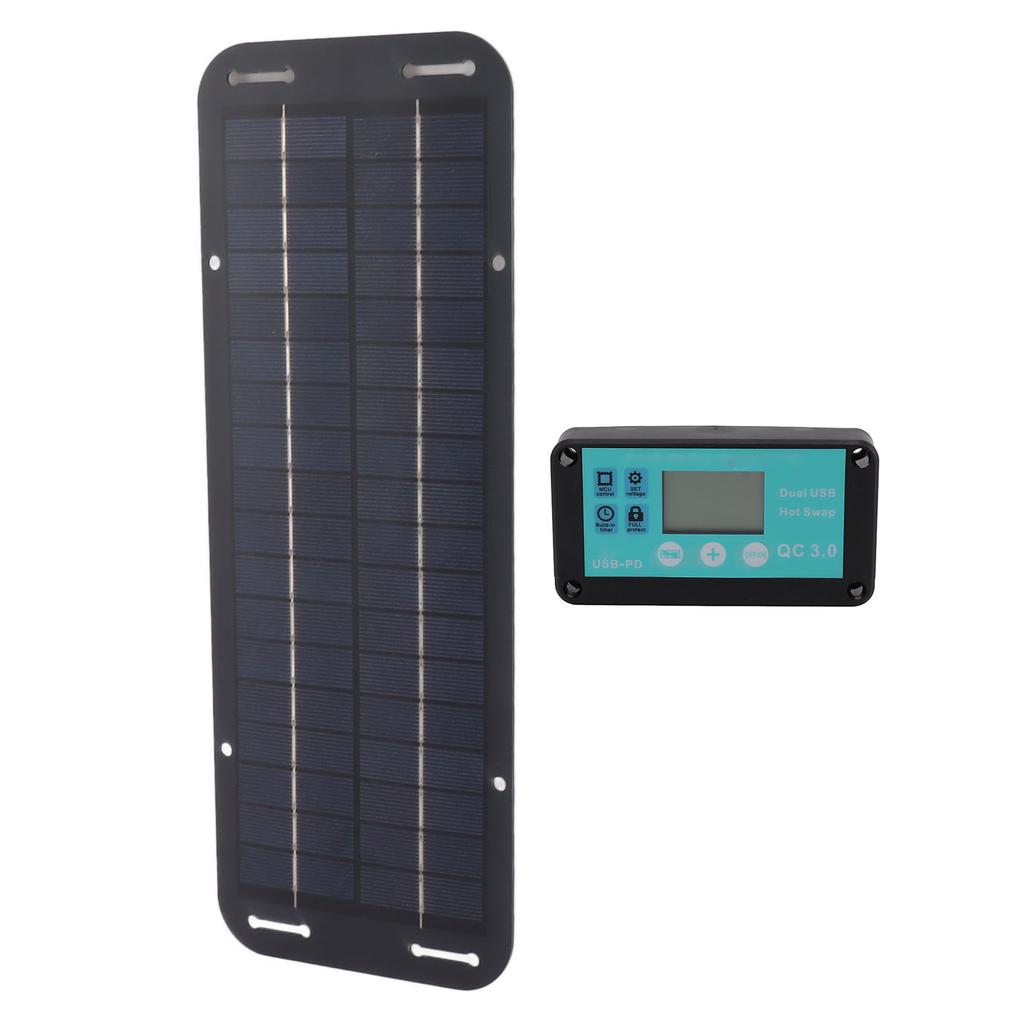 20W Solar Panel Black Solar Cell with Waterproof MPPT Controller for RV Home Vehicle Travel Camping