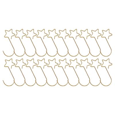20 Pack Metal Ornament Hooks Star Shaped for Christmas Tree Decorations In Gold Green Silver Red 5cm Waterproof Design