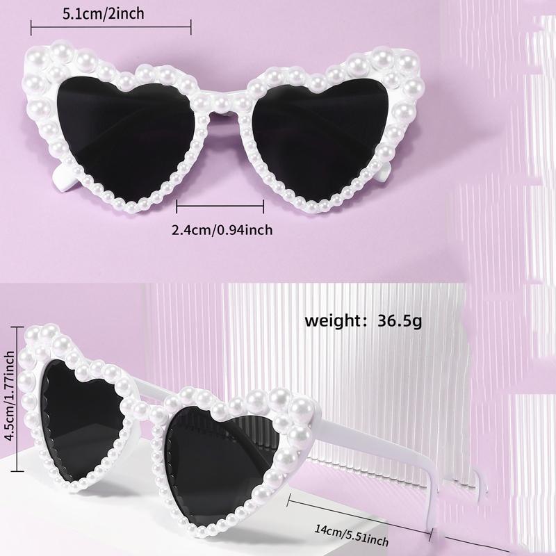 New In Luxury Fine Shimmering Love Pearl Sun Glasses Women Heart Glasses Casual Bling Sunglasses Lentes  Mujer