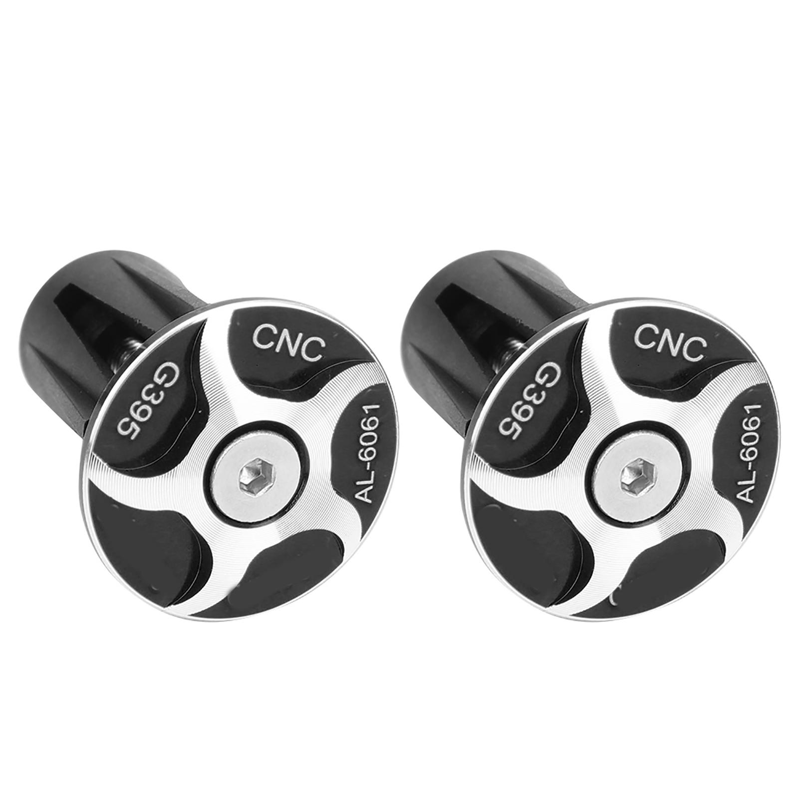 

2PCS Aluminum Alloy Bike Bicycle Handlebar Handle Grip Bar End Plug Caps PartsG395 Black чёрный