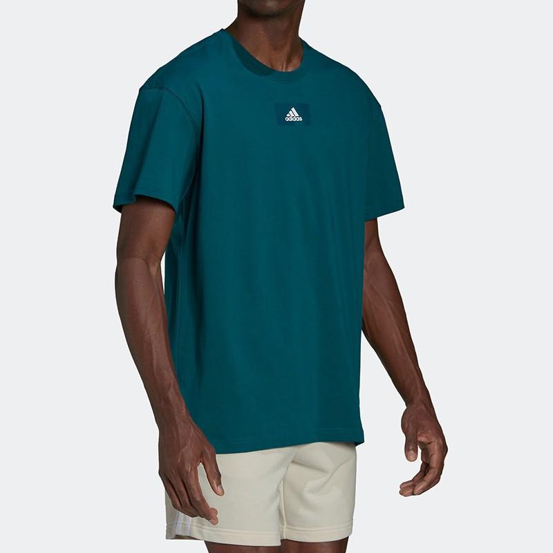 Adidas Pure Round Neck Short Sleeve T-Shirt Men Tops Green HE4356