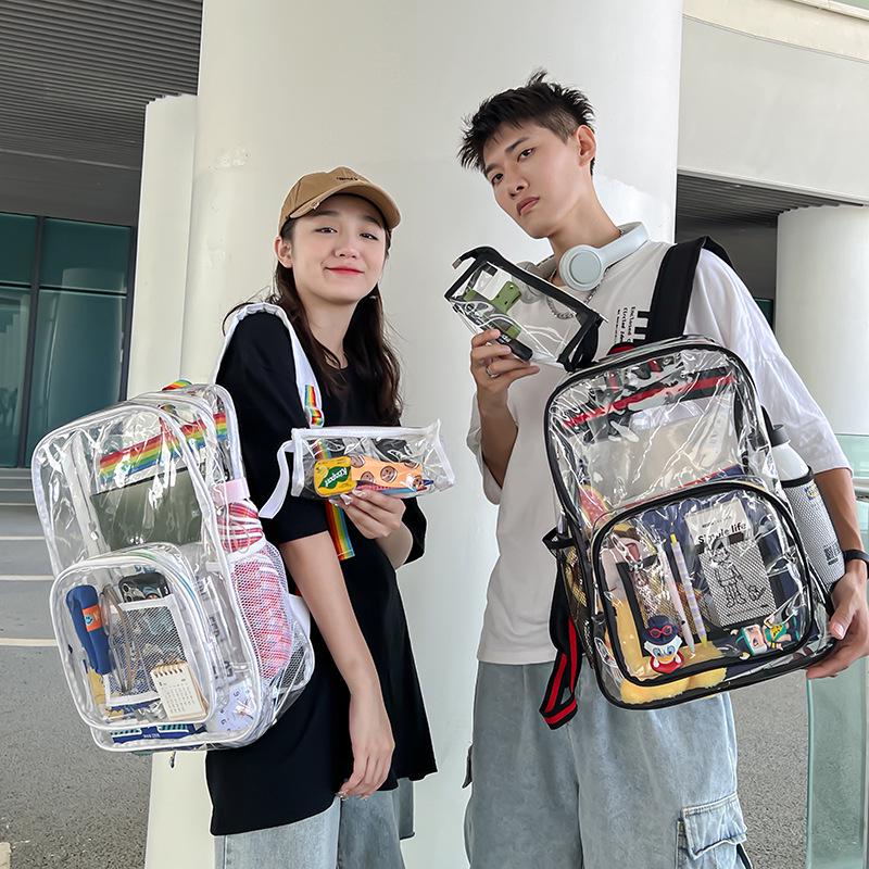 Large Capacity Transparent PVC Backpack for Students