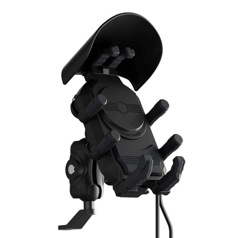 

Подставка для быстрой зарядки 15 Вт, беспроводное зарядное устройство, противоударное крепление для смартфона на руль, противоугонное водонепроницаемое крепление для телефона на мотоцикле