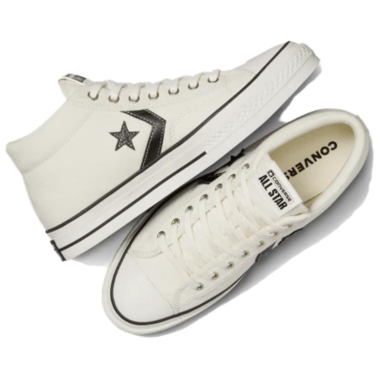 Converse Star Player 76 Versatile Comfortable Simple Warm Non-Slip Mid-Top Skate Shoes Unisex Sneakers White A07195C