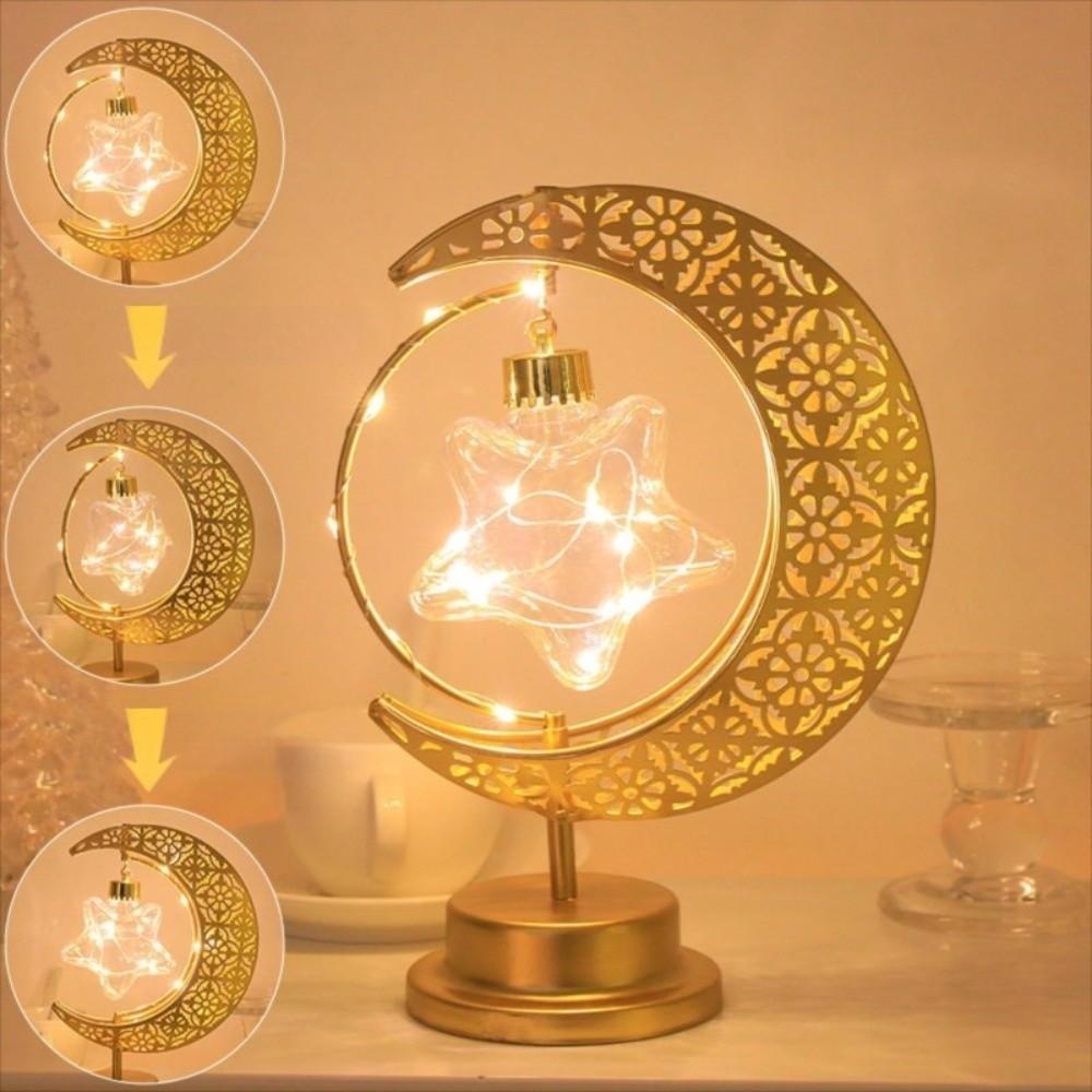 Star Moon Ramadan Night Light Round Ball Home Decoration Light For Bedroom