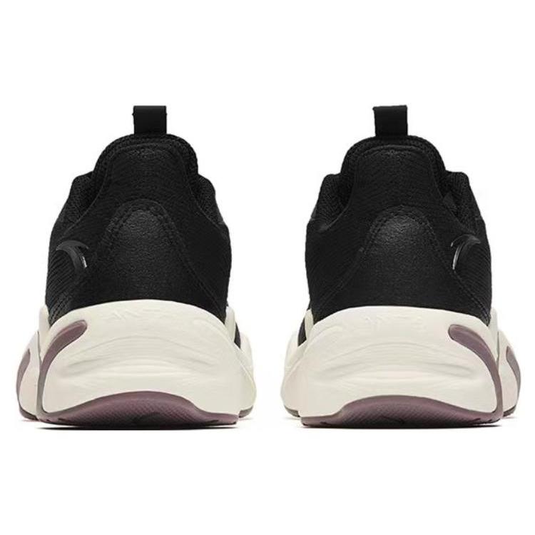 Anta Keep Moving Mesh Breathable And Wear resistant Low top Running Shoes Women's Black Purple 122245523-4