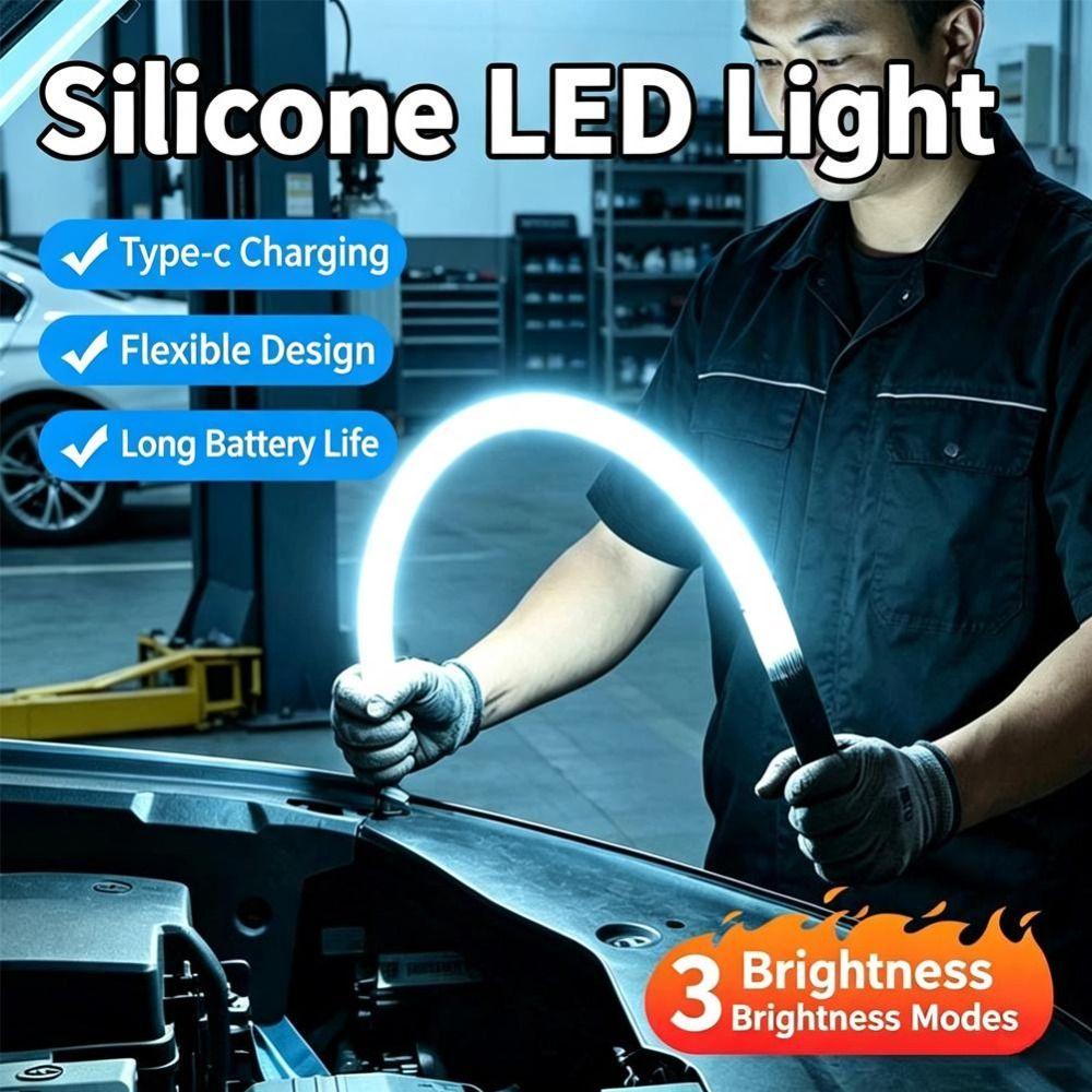 Rechargeable Flexible Work Light Waterproof Inspection Lamp Portable LED Silicone Light Car Repair