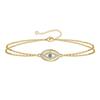 18K Gold Plated Stainless Steel Bracelet with Turquoise Evil Eye and Micro-set Zirconia for Women