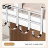 Storage Rack with 6 Hooks Sturdy Construction Strong Load-bearing Simple Installation Clothes Hanger Stainless Steel Hook