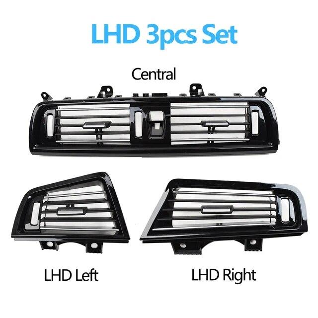 LHD RHD Piano Black Front Air Vents AC Outlet Panel Chrome For BMW 5 Series F10 F11 F18 520i 523i 525i 528i 535i