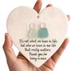 Friendship Heart Keepsake Decor Pendant Heart shaped sea glass friendship decoration for Beach Patio Home Garden Lawn Room