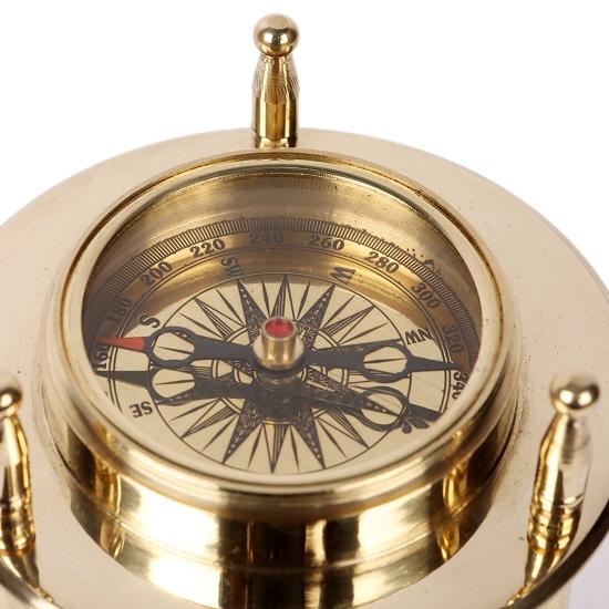 Nautisk antik mässing Kelvin och Hughes Sand Timer med kompass på båda sidor Sandglas Sandklocka för hem, kontorsinredning