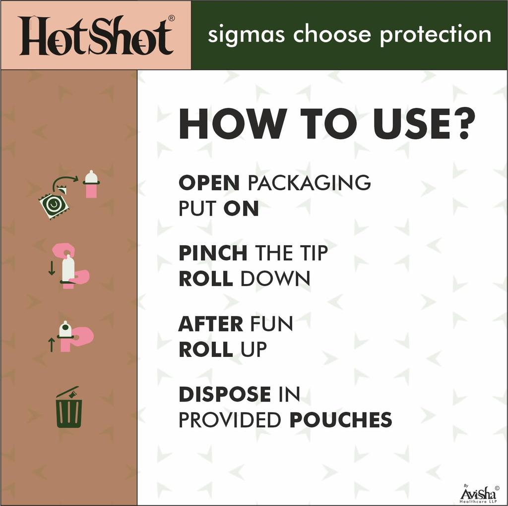 HOTSHOT Condom Combo - 3in1 Dotted & Ribbed, Ultra Thin, Red Wine and Banana Flavored Condoms, 50 Count