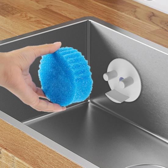 Sponge Holder Sink Caddy Ventilated Design Compact Size Dishwasher Safe Simple Installation Bathroom Sink Sponge Storage Rack