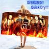 Electronic Metal Band Print Beach Towel, Large Soft Quick Dry Towel for Beach Camping Swimming