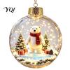 Festive Home Desktop Decorations Lighted Christmas Ornaments, 3D Miniature Scene Hanging Balls with Warm LED Light, Cute Xmas Tree Lights Reindeer