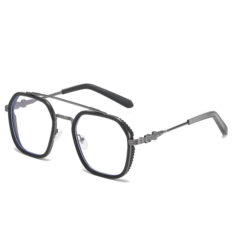 New Polygon Large Frame Plain Glasses Ultra Light Anti Blue-Ray Glasses