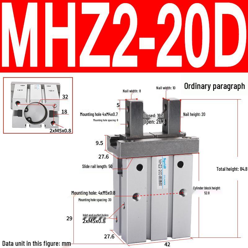 MHZL2 Pneumatic Finger Cylinder Parallel Manipulator Gripper MHZ2/HFZ Series