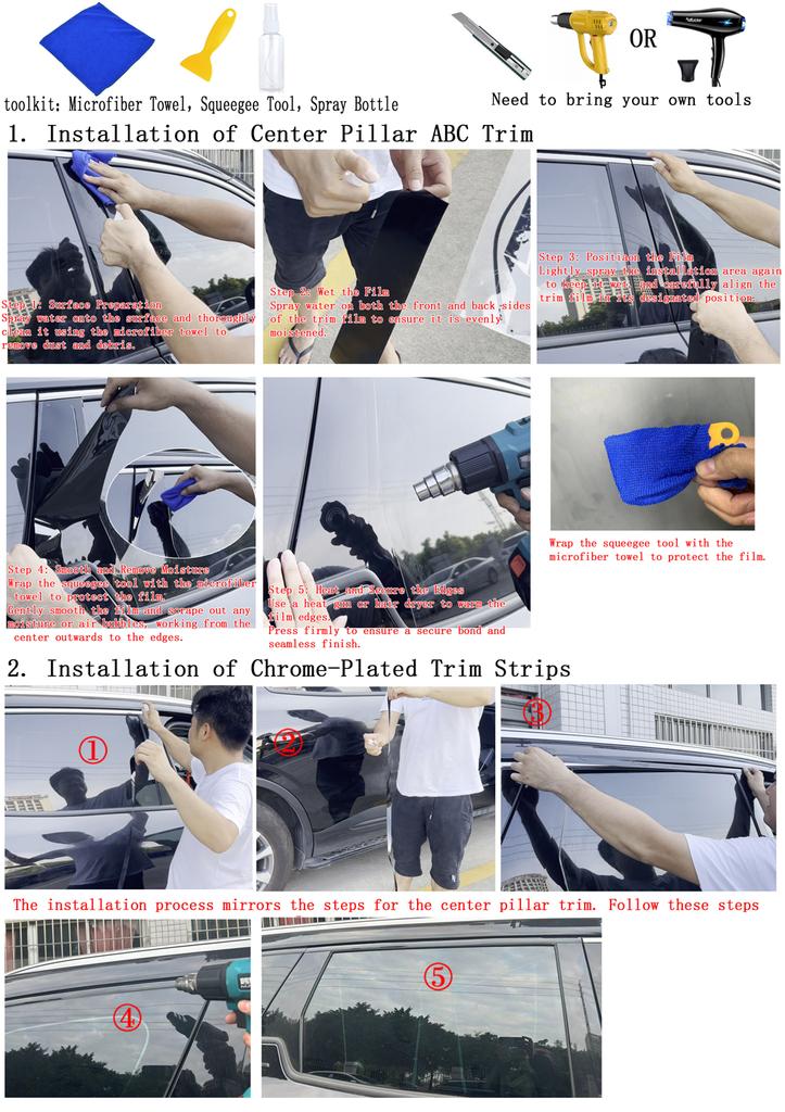 For Tesla Model X 2016-2020 PVC Matt Black Car Window Decorative Strip Sticker Car Exterior Protection Accessories