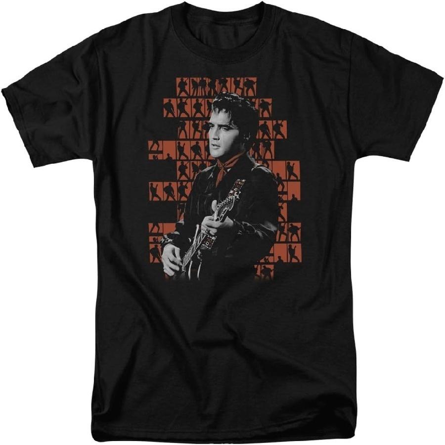 A&E Designs Elvis Presley T-Shirt Neon Portrait Black Tee